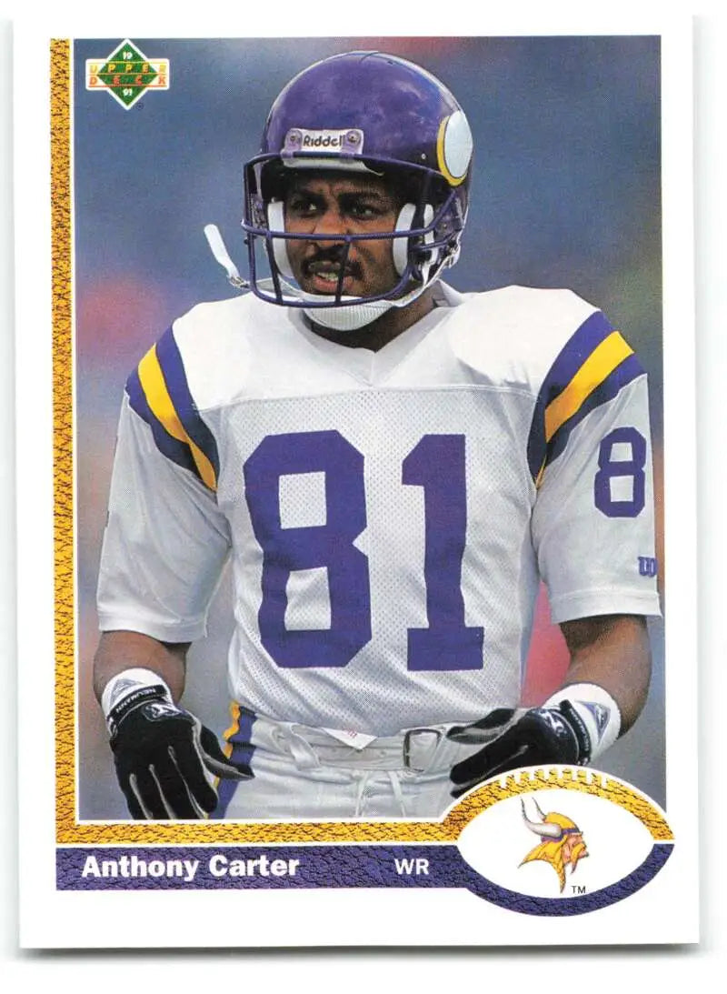 1991 Upper Deck #236 Anthony Carter NM-MT Minnesota Vikings Football Card - Football Card Single
