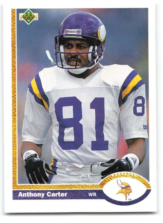 1991 Upper Deck #236 Anthony Carter NM-MT Minnesota Vikings Football Card - Football Card Single