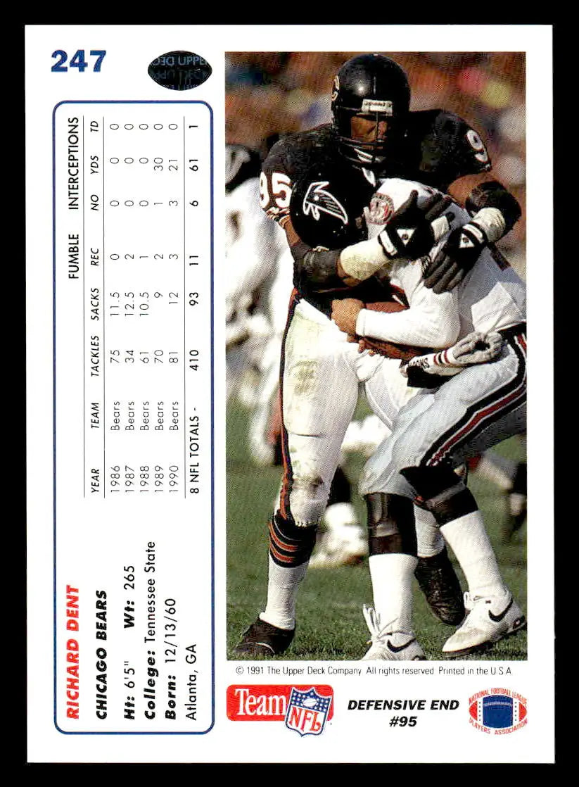 1991 Upper Deck #247 Richard Dent - Football Card Single