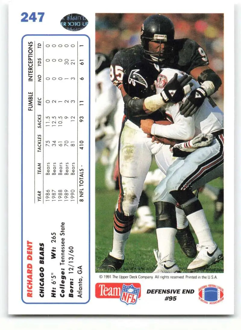 1991 Upper Deck #247 Richard Dent NM-MT Chicago Bears Football Card - Football Card Single