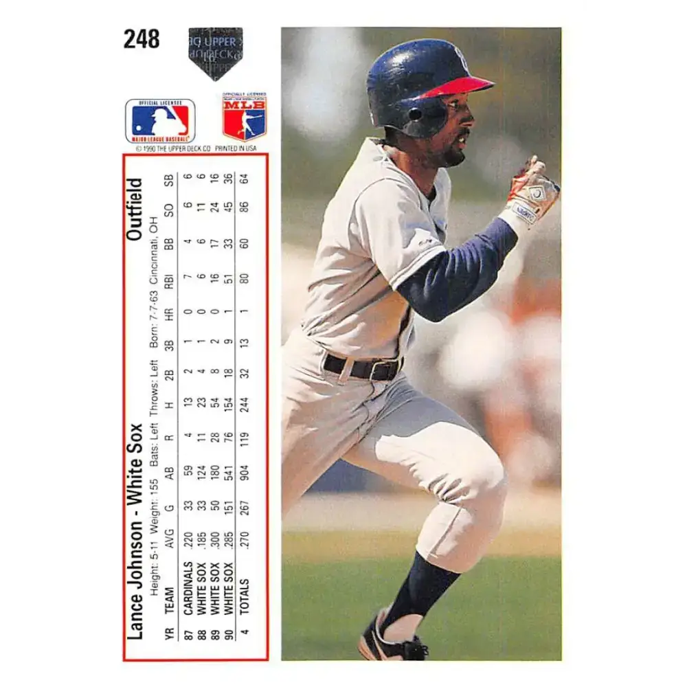 1991 Upper Deck #248 Lance Johnson NM-MT Chicago White Sox Baseball Card - Baseball Card Single