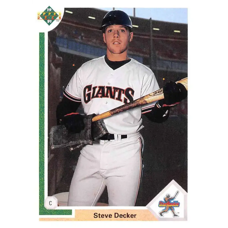 1991 Upper Deck #25 Steve Decker EX Excellent RC Rookie San Francisco Giants Baseball Card - Baseball Card Single