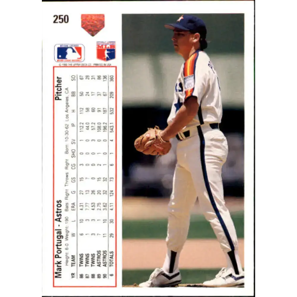 1991 Upper Deck #250 Mark Portugal NM-MT Houston Astros Baseball Card - Baseball Card Single