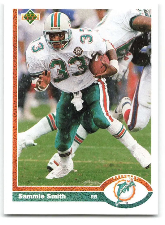 1991 Upper Deck #253 Sammie Smith NM-MT Miami Dolphins Football Card - Football Card Single