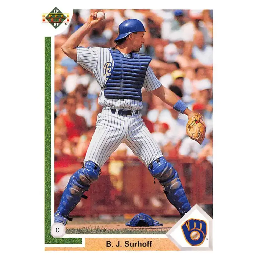 1991 Upper Deck #254 B.J. Surhoff EX Excellent Milwaukee Brewers Baseball Card - Baseball Card Single