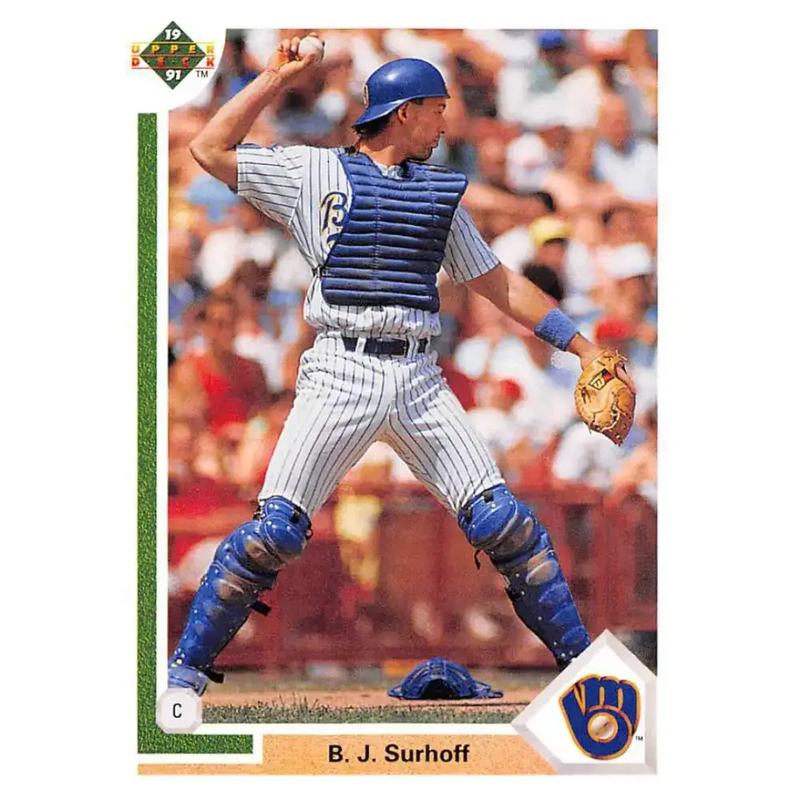 1991 Upper Deck #254 B.J. Surhoff EX Excellent Milwaukee Brewers Baseball Card - Baseball Card Single