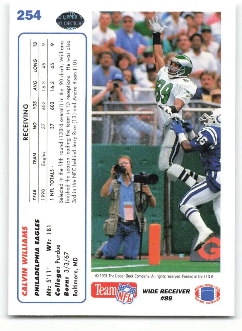 1991 Upper Deck #254 Calvin Williams NM-MT Philadelphia Eagles Football Card - Football Card Single
