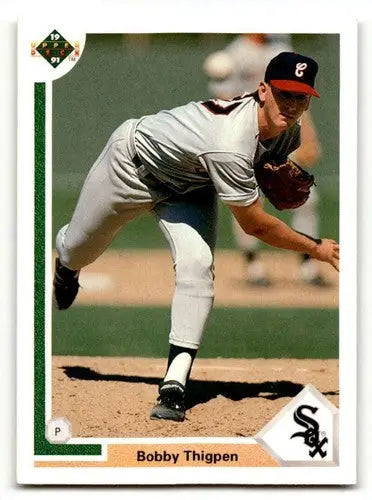 Original gloss Bobby Thigpen Chicago White Sox baseball card in 1991 Upper Deck set