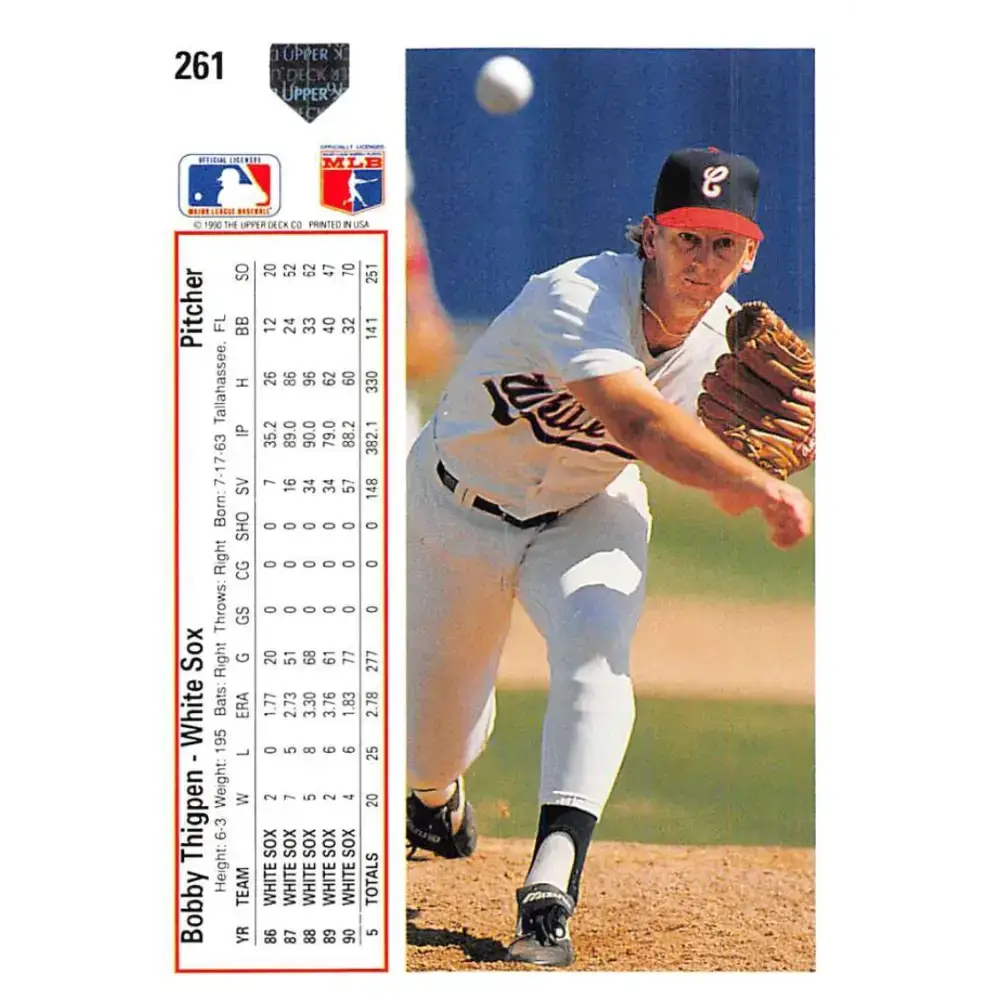 1991 Upper Deck #261 Bobby Thigpen NM-MT Chicago White Sox Baseball Card - Baseball Card Single