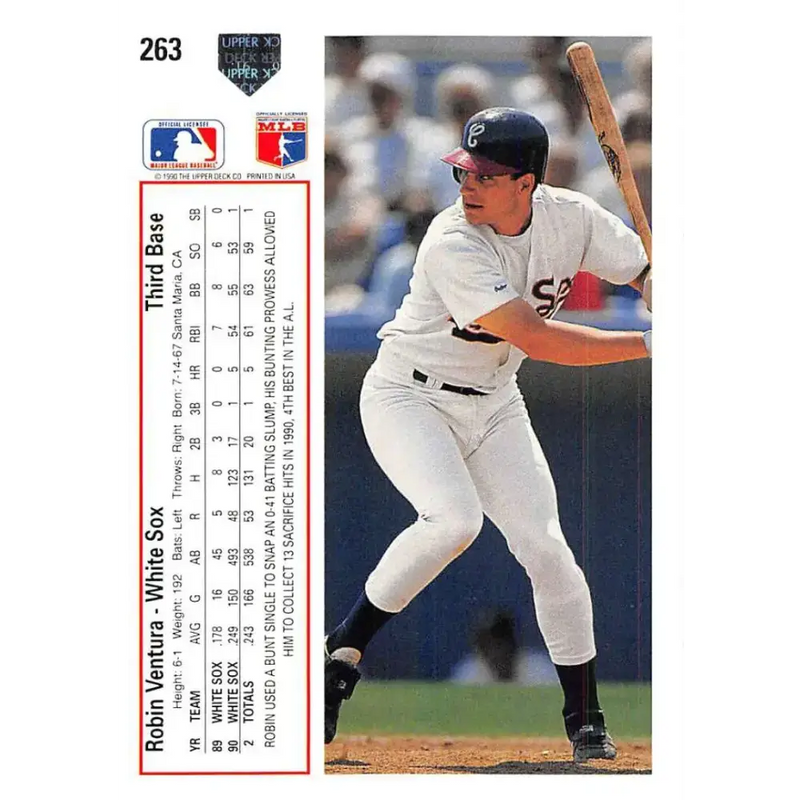 1991 Upper Deck #263 Robin Ventura NM-MT Chicago White Sox Baseball Card - Baseball Card Single
