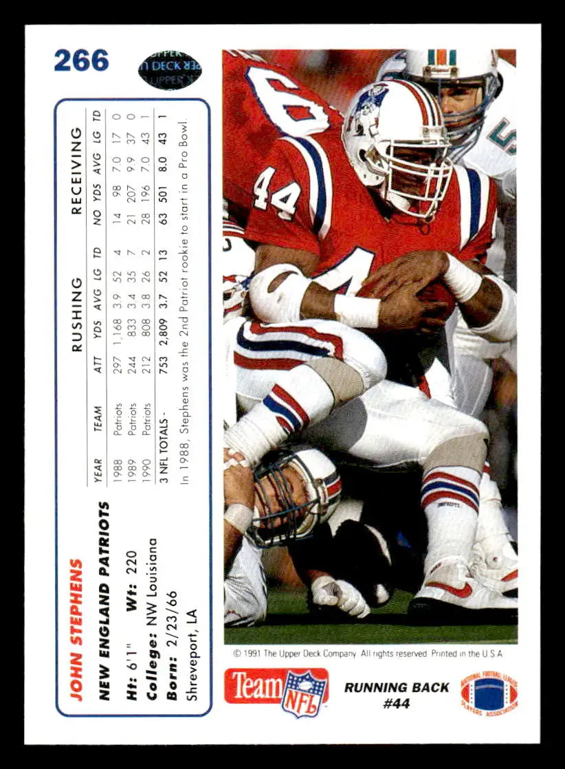 1991 Upper Deck #266 John Stephens - Football Card Single