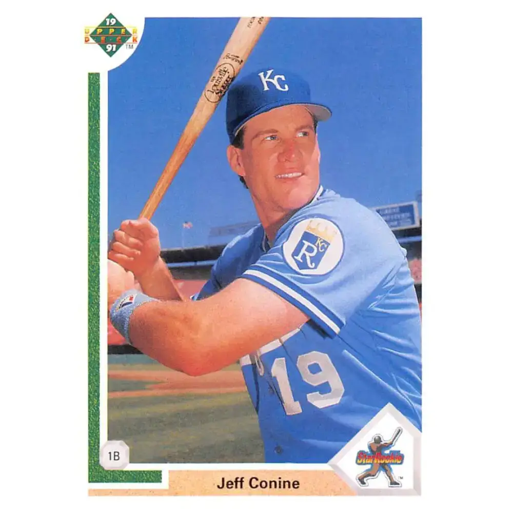 1991 Upper Deck #27 Jeff Conine EX Excellent RC Rookie Kansas City Royals Baseball Card - Baseball Card Single