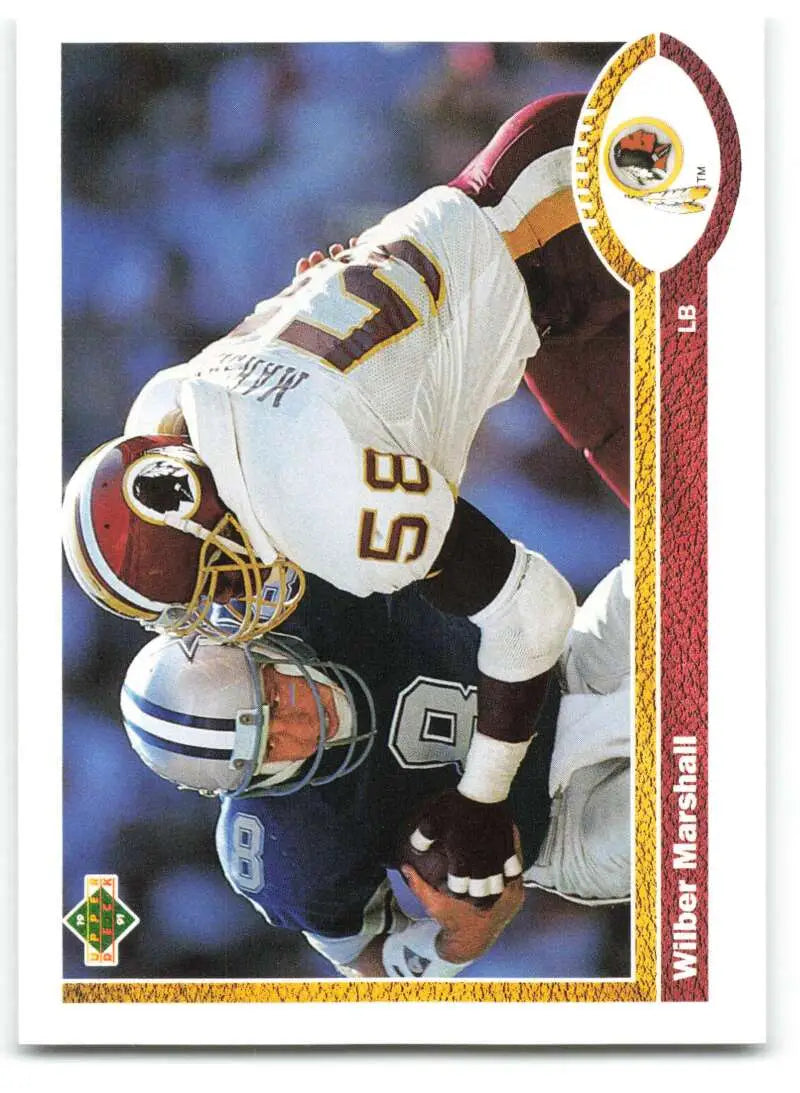 1991 Upper Deck #276 Wilber Marshall NM-MT Washington Redskins Football Card - Football Card Single