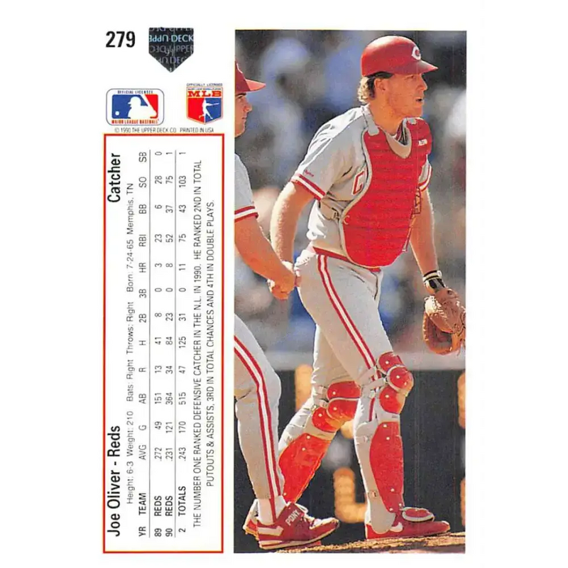 1991 Upper Deck #279 Joe Oliver EX Excellent Cincinnati Reds Baseball Card - Baseball Card Single