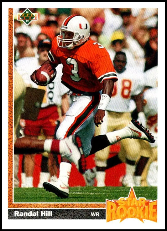 1991 Upper Deck #28 Randal Hill NM-MT RC Rookie Miami Dolphins Football Card - Football Card Single