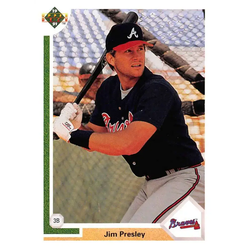 1991 Upper Deck #282 Jim Presley EX Excellent Atlanta Braves Baseball Card - Baseball Card Single