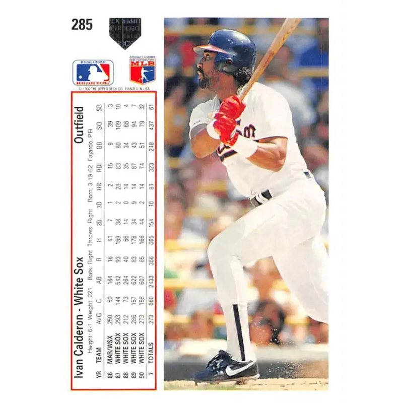 1991 Upper Deck #285 Ivan Calderon NM-MT Chicago White Sox Baseball Card - Baseball Card Single