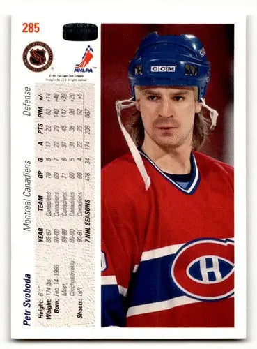 1991 Upper Deck Petr Svoboda hockey card with original gloss displayed