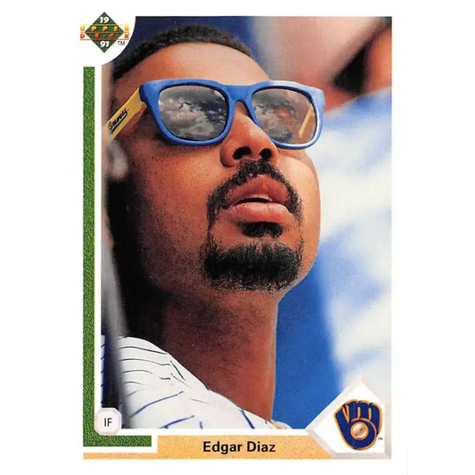 1991 Upper Deck #286 Edgar Diaz NM-MT Milwaukee Brewers Baseball Card - Baseball Card Single