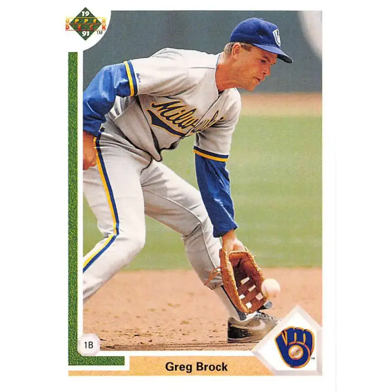 1991 Upper Deck #289 Greg Brock EX Excellent Milwaukee Brewers Baseball Card - Baseball Card Single