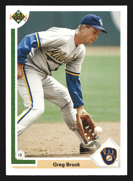 1991 Upper Deck #289 Greg Brock Milwaukee Brewers - Baseball Card Single