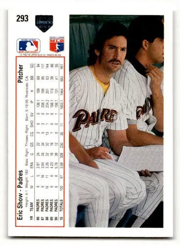 Eric Show baseball card from 1991 Upper Deck Simply Sandoval original gloss series