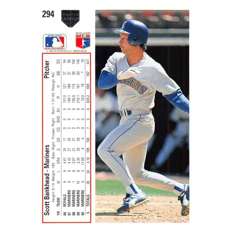 1991 Upper Deck #294 Scott Bankhead NM-MT Seattle Mariners Baseball Card - Baseball Card Single