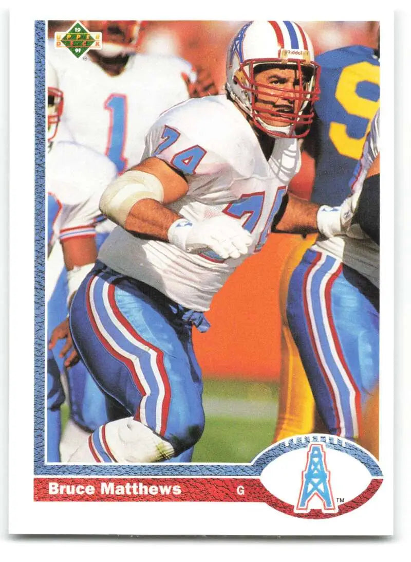 1991 Upper Deck #295 Bruce Matthews NM-MT Houston Oilers Football Card - Football Card Single