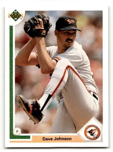 Original gloss Dave Johnson Baltimore Orioles baseball card from 1991 Upper Deck #299
