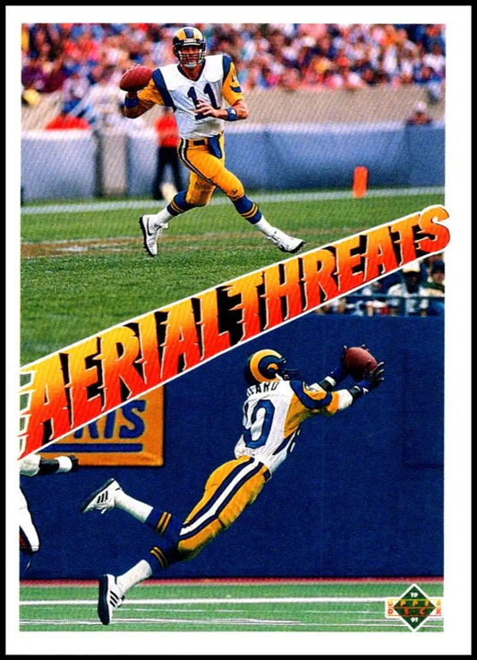 1991 Upper Deck #30 Jim Everett/Henry Ellard NM-MT Los Angeles Rams Football Card - Football Card Single