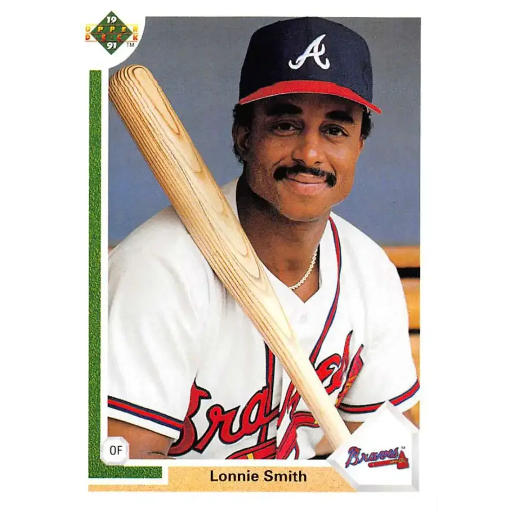 1991 Upper Deck #305 Lonnie Smith NM-MT Atlanta Braves Baseball Card - Baseball Card Single