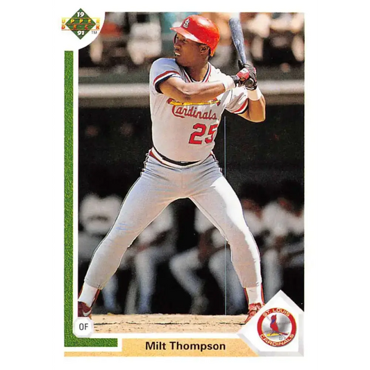 1991 Upper Deck #309b Milt Thompson EX Excellent St. Louis Cardinals Baseball Card - Baseball Card Single