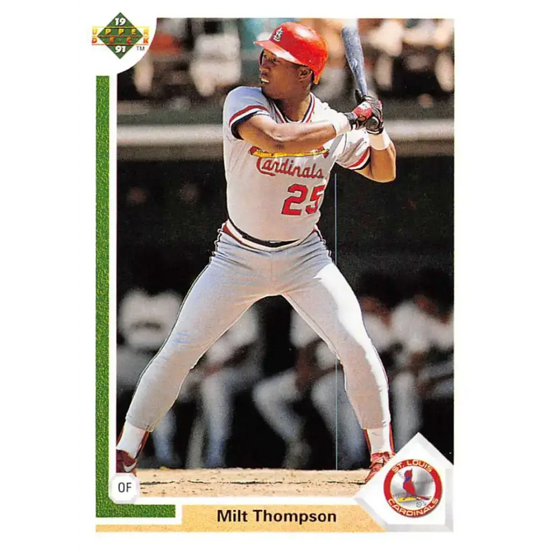 1991 Upper Deck #309b Milt Thompson EX Excellent St. Louis Cardinals Baseball Card - Baseball Card Single