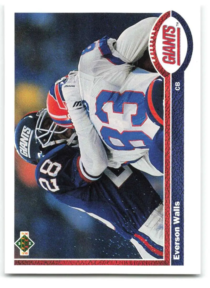 1991 Upper Deck #318 Everson Walls NM-MT New York Giants Football Card - Football Card Single