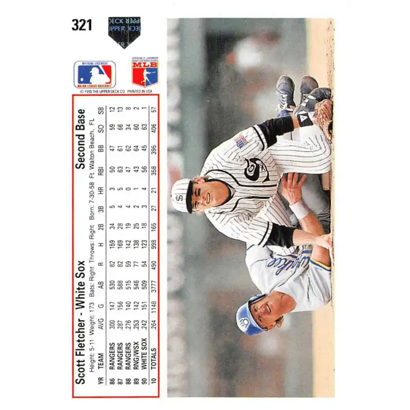 1991 Upper Deck #321 Scott Fletcher EX Excellent Chicago White Sox Baseball Card