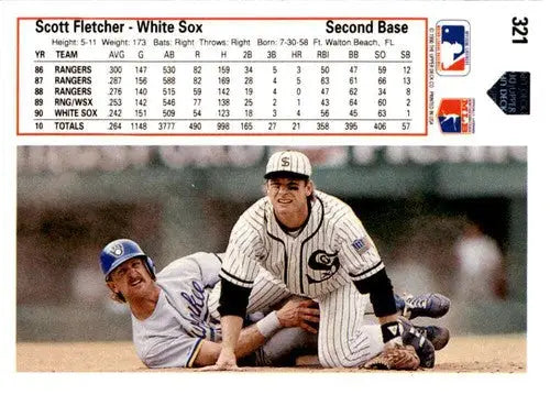 Original gloss baseball card featuring Scott Fletcher from 1991 Upper Deck #321