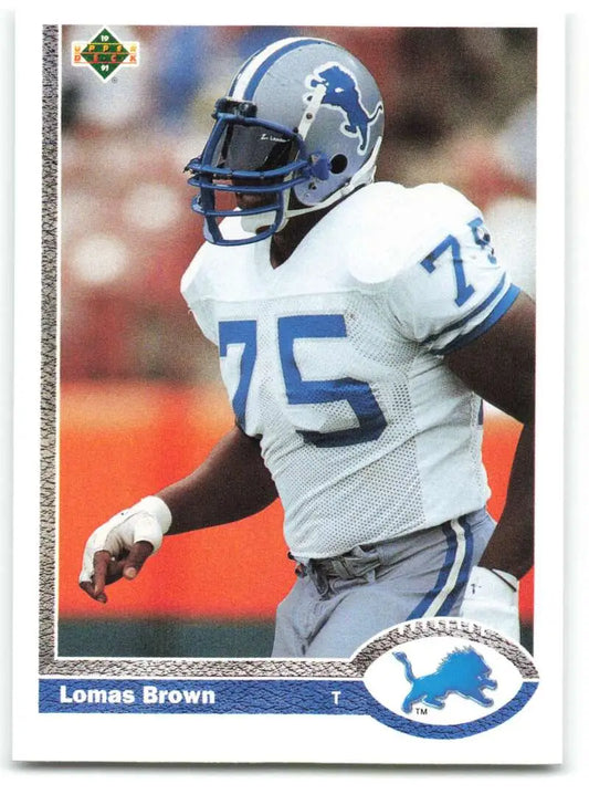 1991 Upper Deck #325 Lomas Brown NM-MT Detroit Lions Football Card - Football Card Single