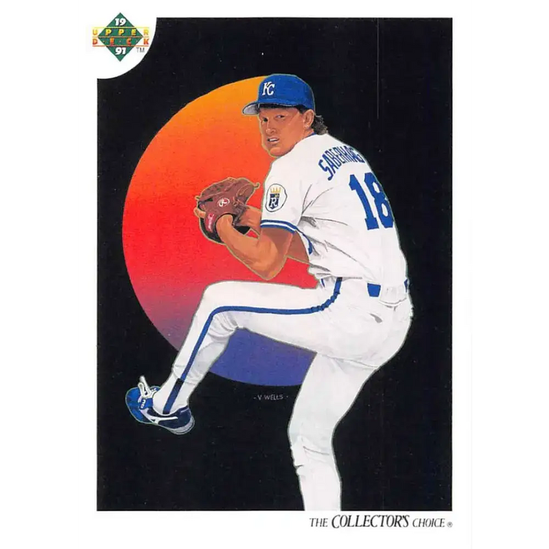 1991 Upper Deck #33 Bret Saberhagen EX Excellent Kansas City Royals Baseball Card - Baseball Card Single
