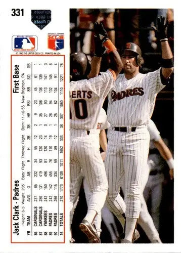 1991 Upper Deck #331 Jack Clark ID:45662 - Baseball Card Single