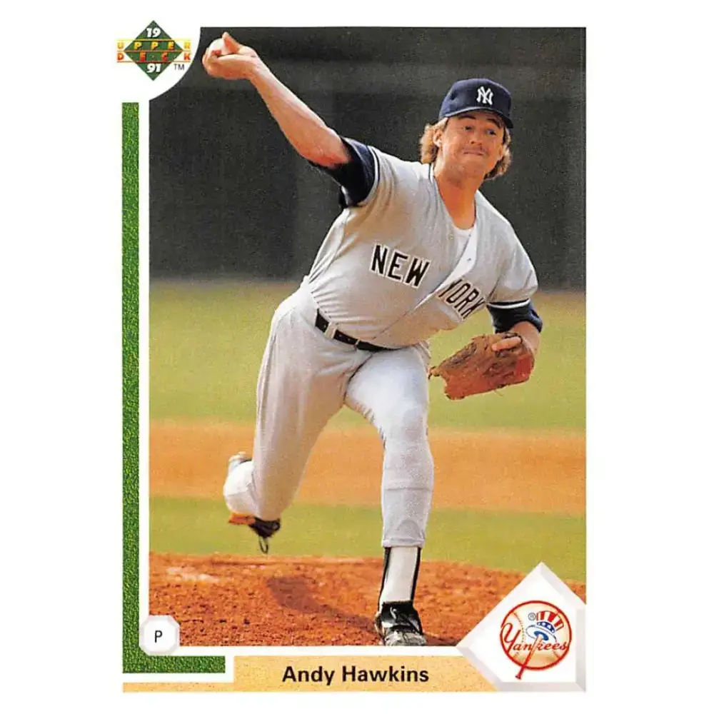1991 Upper Deck #333 Andy Hawkins EX Excellent New York Yankees Baseball Card - Baseball Card Single