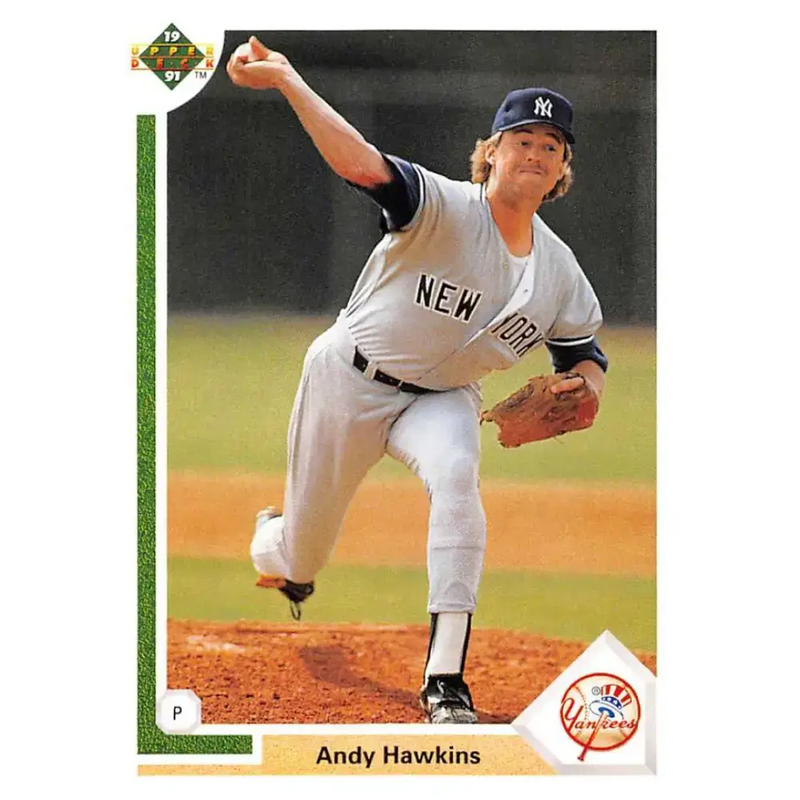 1991 Upper Deck #333 Andy Hawkins EX Excellent New York Yankees Baseball Card - Baseball Card Single