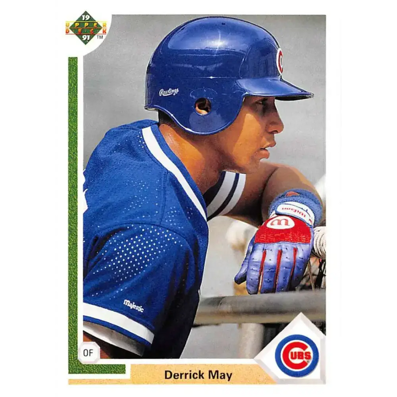 1991 Upper Deck #334 Derrick May EX Excellent Chicago Cubs Baseball Card - Baseball Card Single
