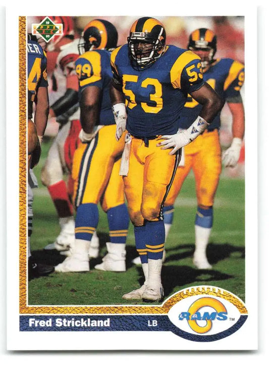 1991 Upper Deck #334 Fred Strickland NM-MT Los Angeles Rams Football Card - Football Card Single