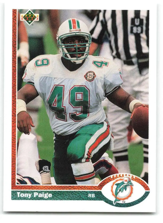 1991 Upper Deck #337 Tony Paige NM-MT Miami Dolphins Football Card - Football Card Single