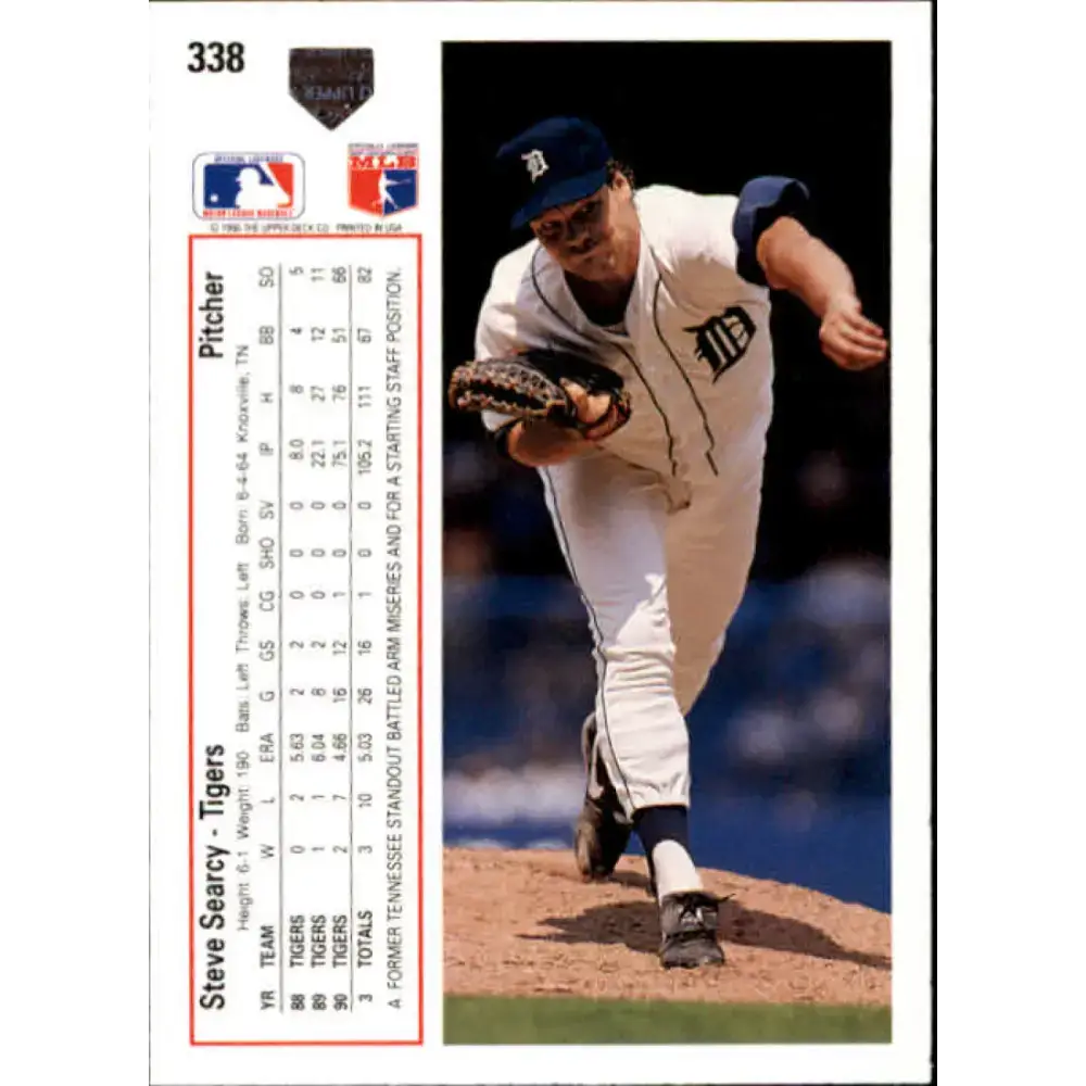 1991 Upper Deck #338 Steve Searcy EX Excellent Detroit Tigers Baseball Card - Baseball Card Single