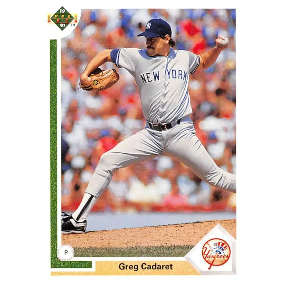 1991 Upper Deck #343 Greg Cadaret EX Excellent New York Yankees Baseball Card - Baseball Card Single