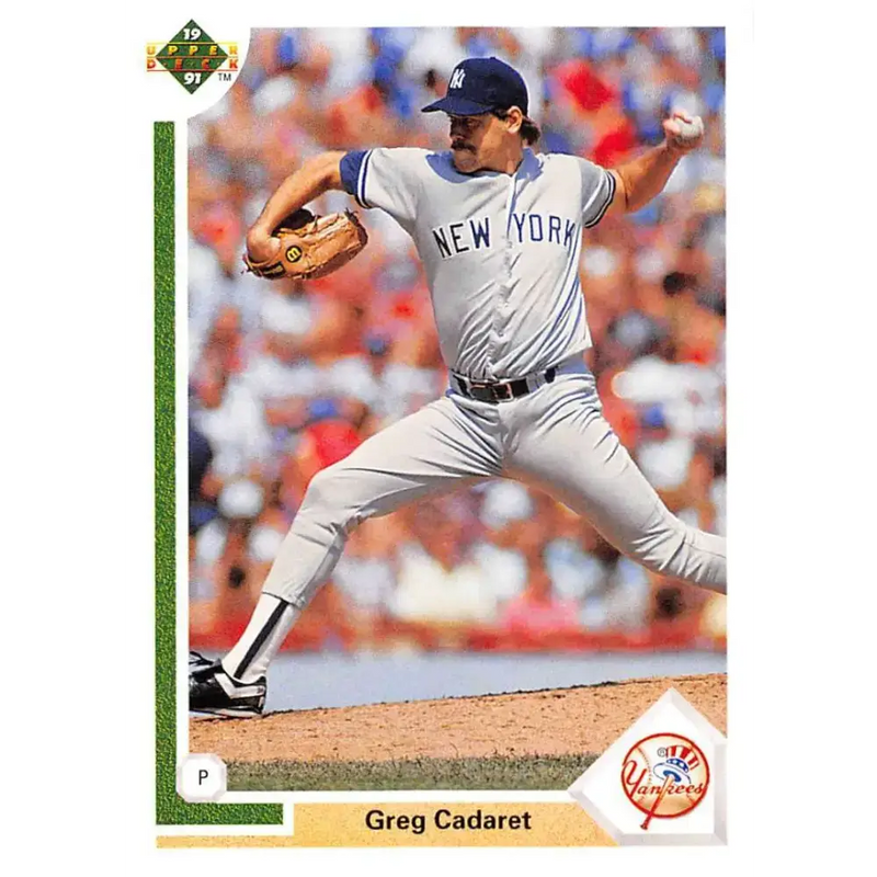 1991 Upper Deck #343 Greg Cadaret EX Excellent New York Yankees Baseball Card - Baseball Card Single