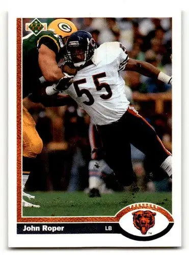 Vintage American football trading card featuring John Roper Chicago Bears original gloss