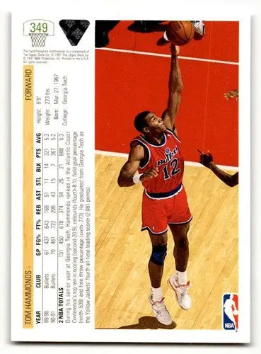 1991 Upper Deck #349 Tom Hammonds Washington Bullets Basketball Card ID:55724 - Basketball Card Single