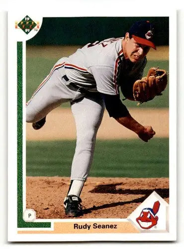 Original gloss Rudy Seanez Cleveland Indians baseball card from 1991 Upper Deck